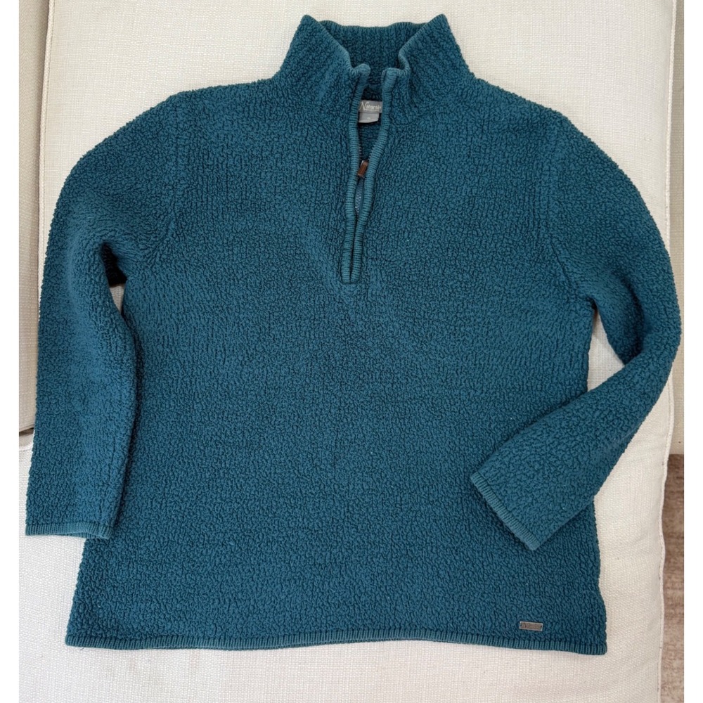 Natural Reflections Pullover Womens XL Quarter Zip Sherpa Fleece Teal Excellent